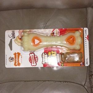 Nylabone DuraChew Power Chew Knuckle Bone & Pop-In Treat Combo Dog Toy - Chicken